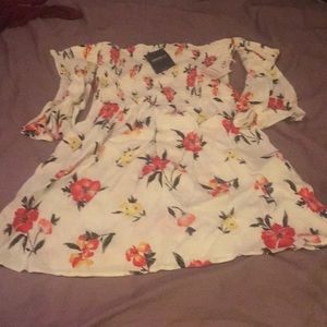 Off the shoulder dress floral forever 21